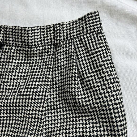 Womens Talbots Vintage Wool Black/White Houndstooth Lined Pants Cuffed Size 12 - Picture 3 of 13